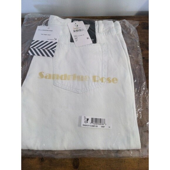 Free People x Sandrine Rose Women Dust White Wide Curve Leg Jeans 31 - Picture 5 of 7